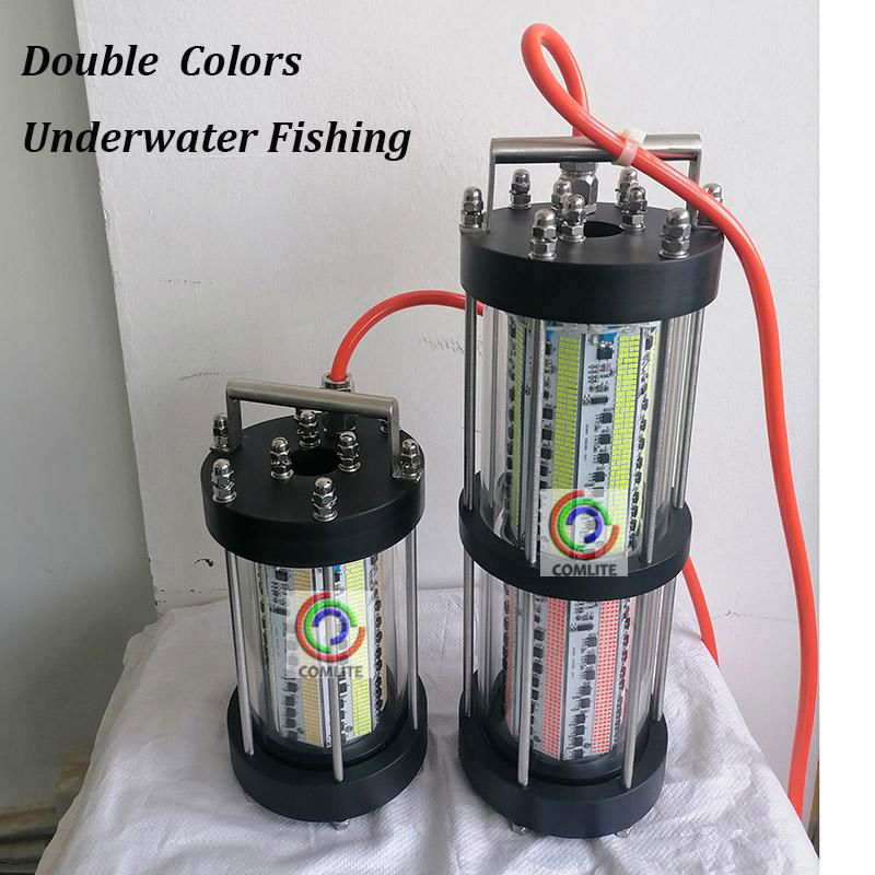 2600W 15M Double Colors Night fishing LED Bait light Fishing Lure Lamp 2