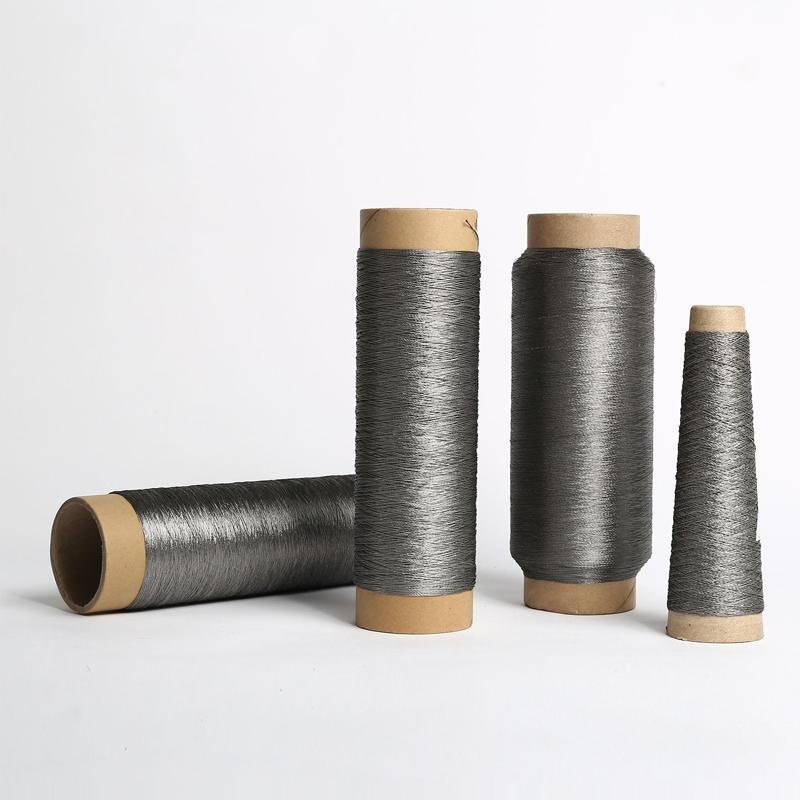Metallic Stainless Thin Conductive Filament Weaving Yarn Braid Fiber Anti Static 5