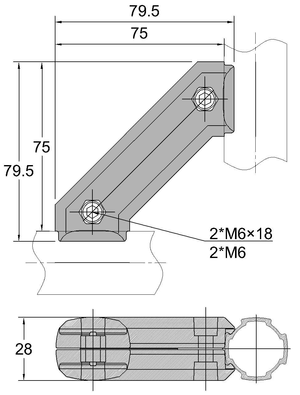 China Manufacture Cheap Price Aluminum Profile Corner Joint For Aluminum Pipe Sy 3