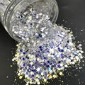 Nail art DIY glitter highlight primary color hexagonal mixed sequins 1