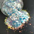 Nail art DIY glitter highlight primary color hexagonal mixed sequins 2