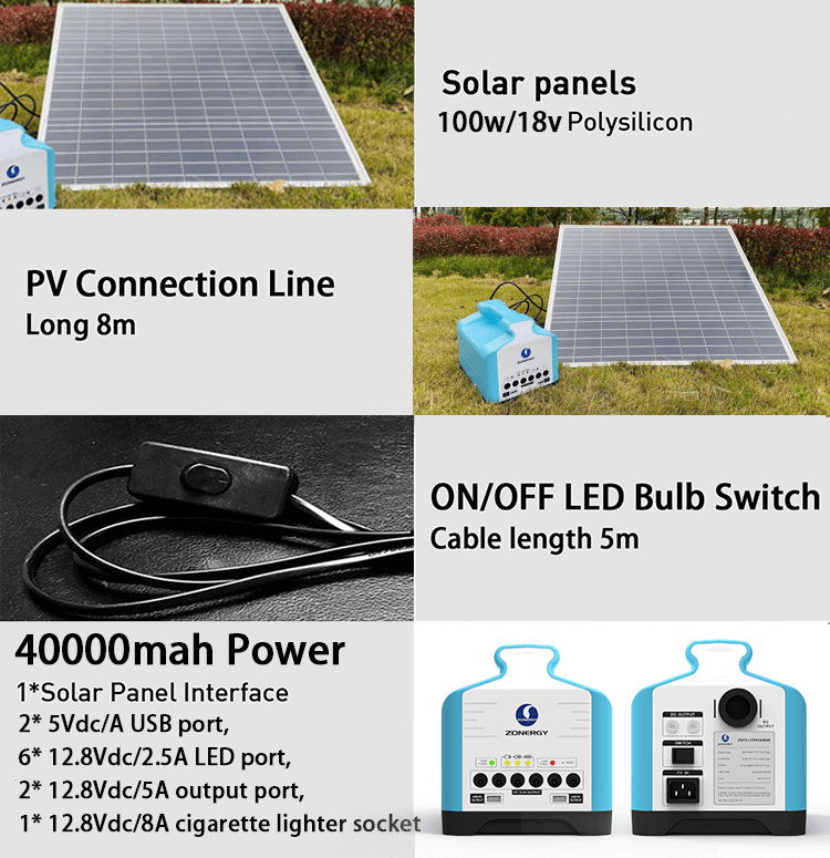 100w太阳能板和12.8v 40ah便携式电源 4