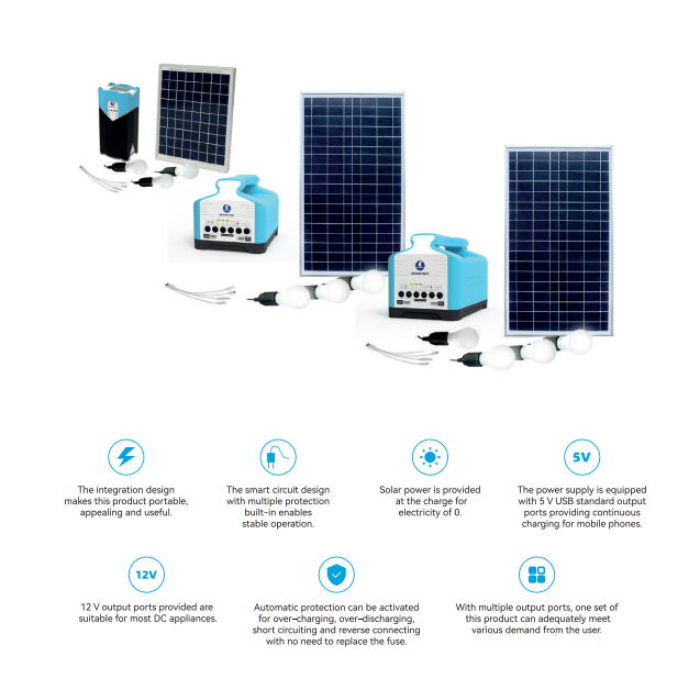 Zonergy Mini Protable 10w Solar Panels Power Lighting System Prices