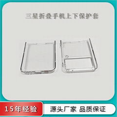 適用三星zflip3手機殼Galaxy z flip 3透明保護套 折疊屏光面硬PC