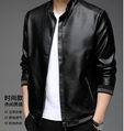 Middle-aged men's water-repellent stand-up collar jacket Fall solid color thin b 1