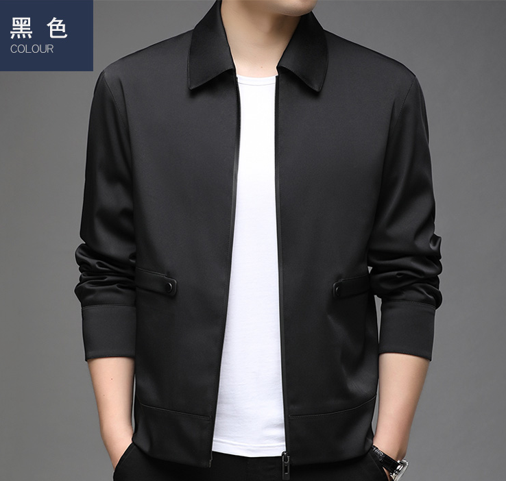 Loose Edition Lightweight Lapel Jacket Middle-aged Men's Solid Color Business Ca