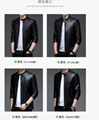 Middle-aged men's spring and autumn stand-up collar leather jacket dad wear tren 2