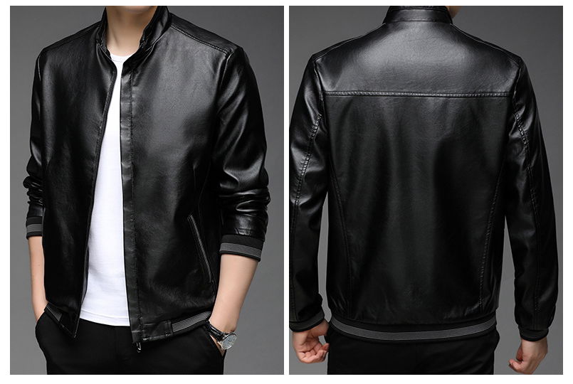 Sheep leather leather stitching jacket men's autumn 2021 lapel high-quality jack