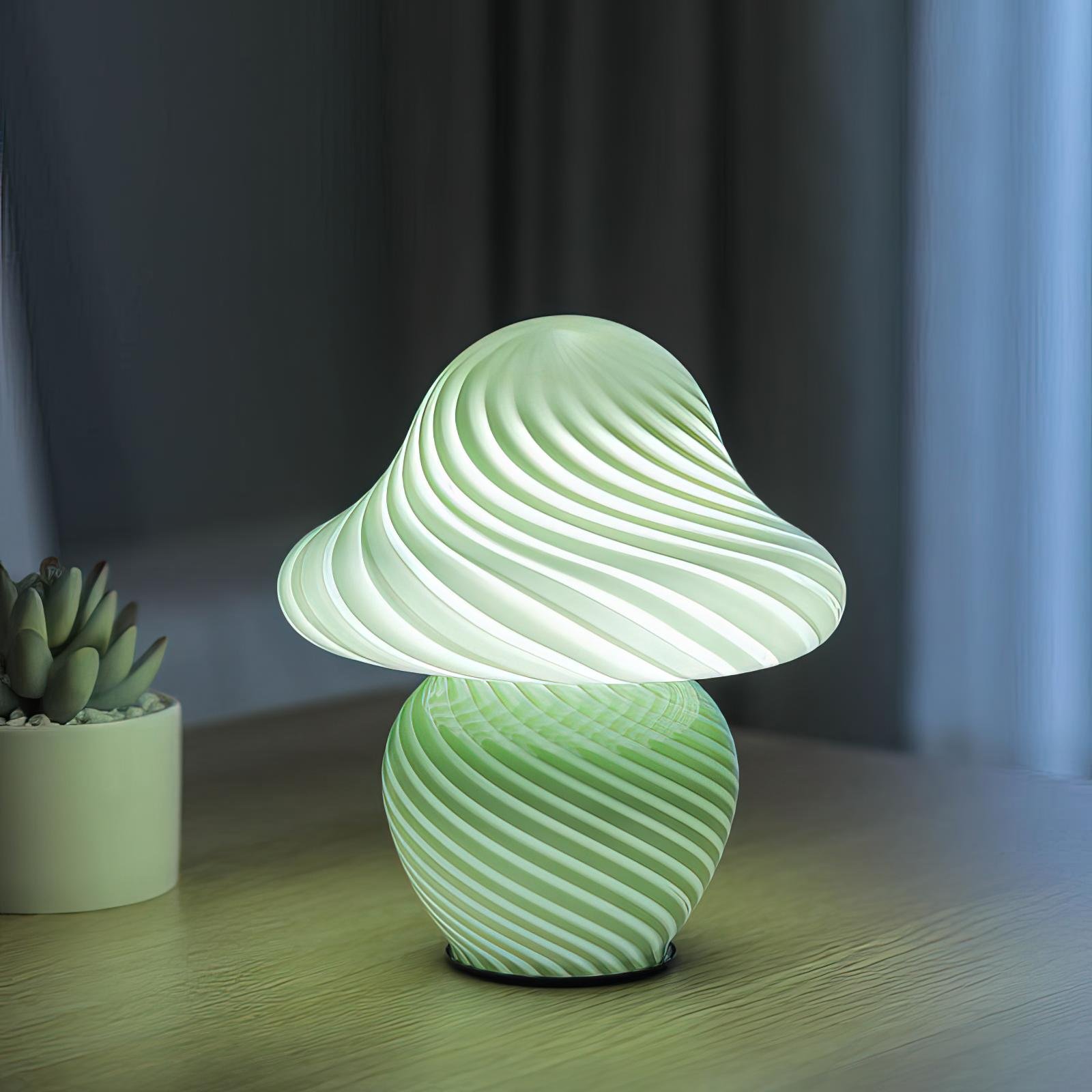 New mushroom lamp stripe glass creative personality model office decorative Amer 3