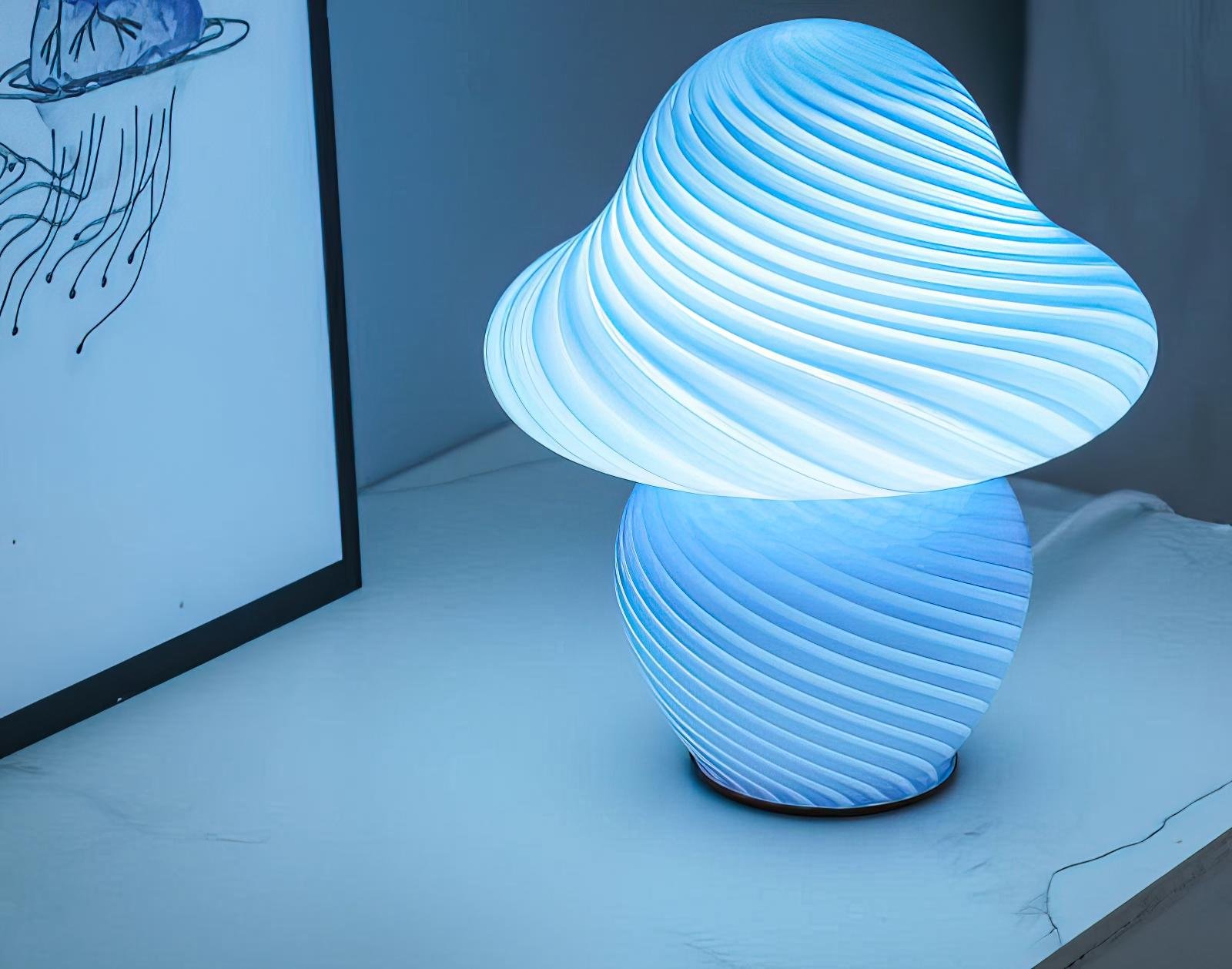 New mushroom lamp stripe glass creative personality model office decorative Amer 5