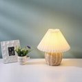 Pleated wooden knitting night lamp