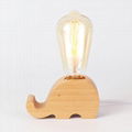 Nordic solid wood animal modeling lamp decoration table lamp vintage tungsten li 3