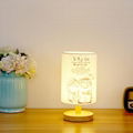 Cloth cover lamp wooden dimming LED night light