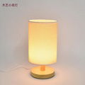 Cloth cover lamp wooden dimming LED night light