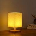 USB bedroom bedside lamp cloth cover solid wood night light 1