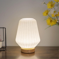 Glass night light rechargeable touch dimming table lamp