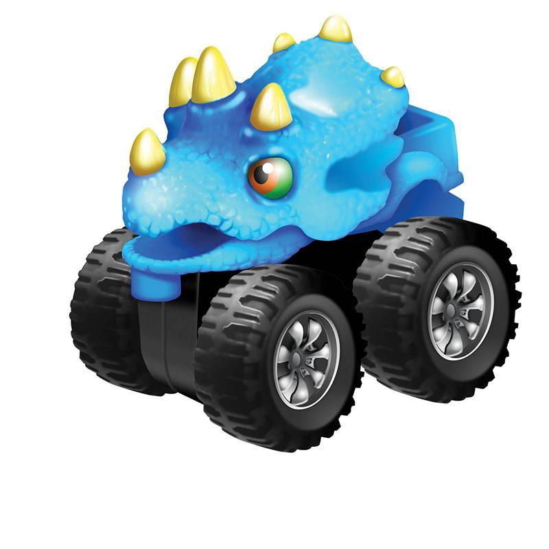儿童恐龙仿真玩具小汽车 益智盲盒非回力惯性滑行卡通玩具车 2