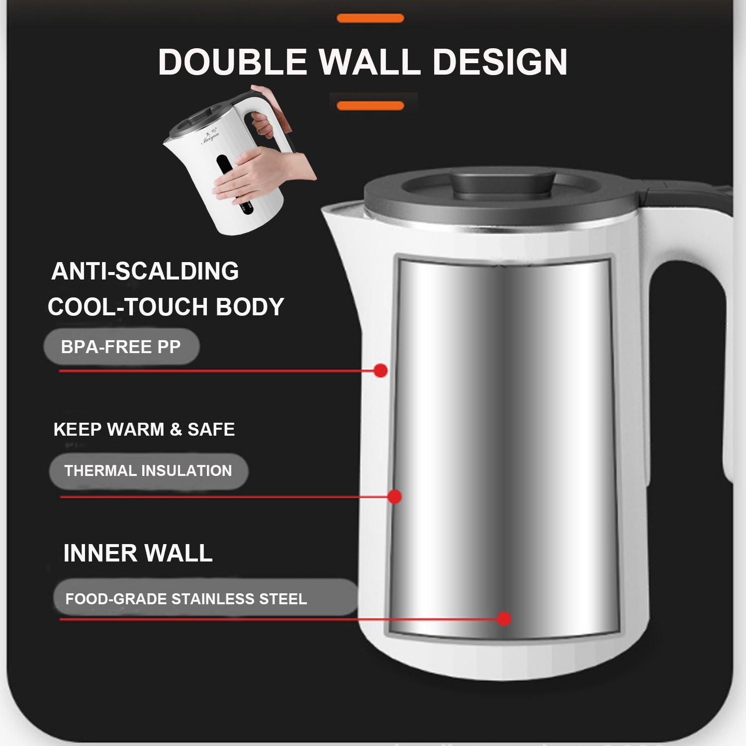 1.8L 1800W Double Wall Safe Simple to use Electric kettle 5