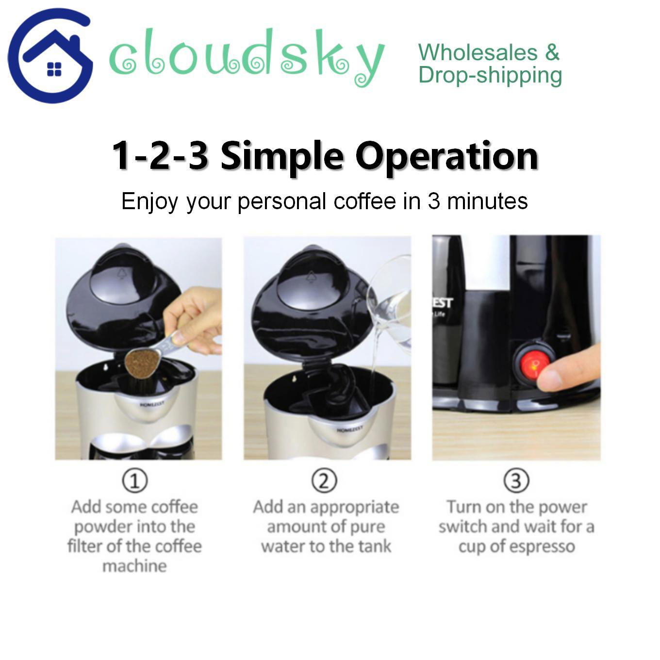 5-oz Mini Coffee Maker Brew Switch in 3 mins 5