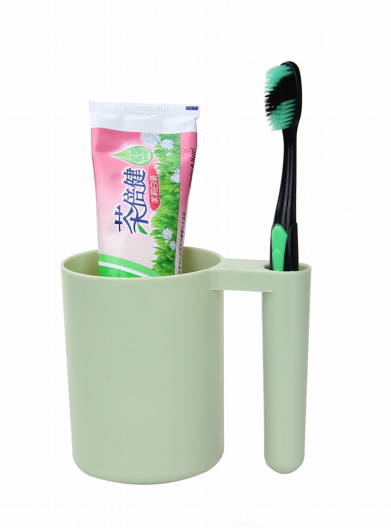 Plastic tooth-brushing cup mug without lid