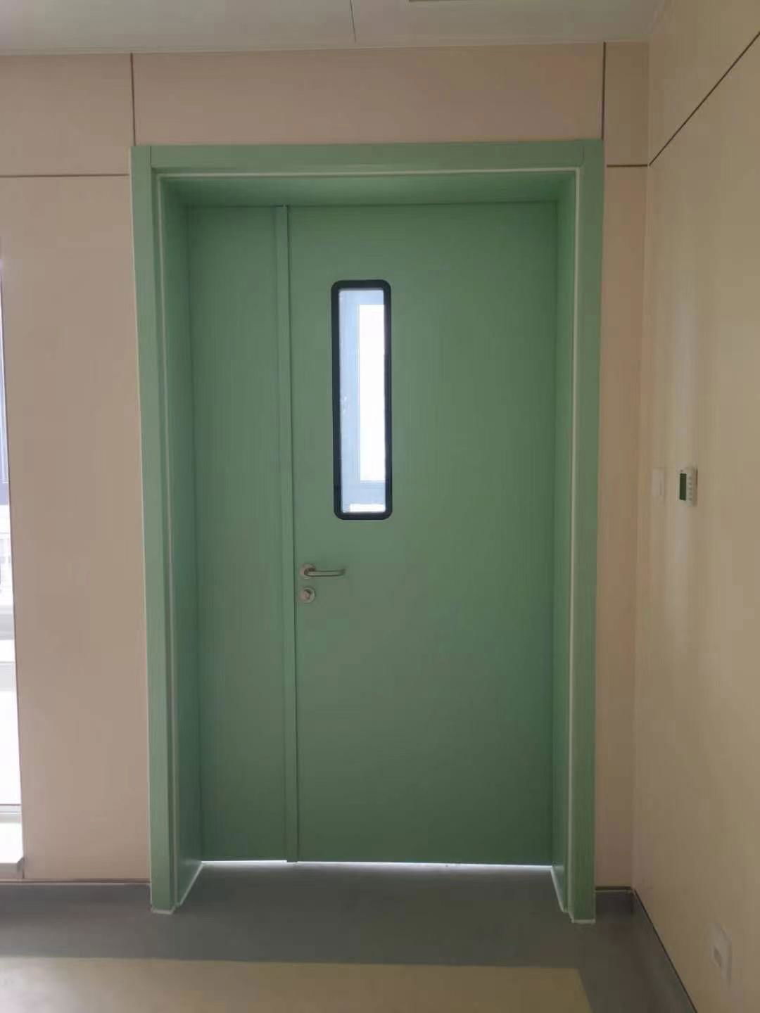 工人測量洞口定做淨化門潔淨氣密門供應醫院病房間醫用鋼質門 4