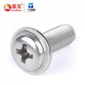 304 stainless steel round head with gasket screw cross with pan head large flat  2