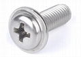 304 stainless steel round head with gasket screw cross with pan head large flat  3