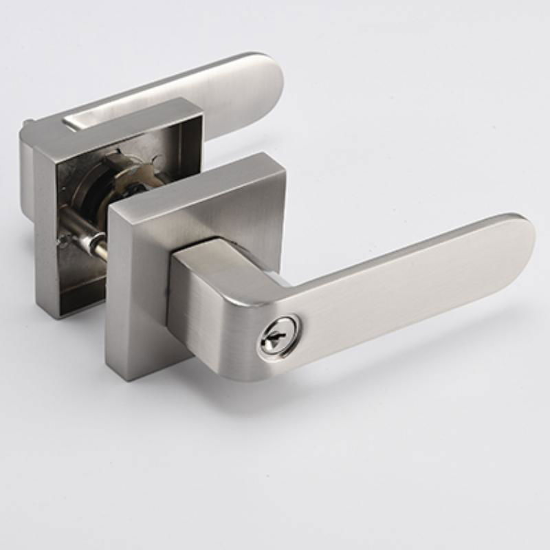 Heavy Duty Contemporary Exterior Door Handle Tubular Lock, Satin Nick finish