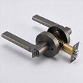 Contemporary Round Rose Entry Lever Door Handle Lock and Key Lock