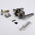 Contemporary Round Rose Entry Lever Door Handle Lock and Key Lock