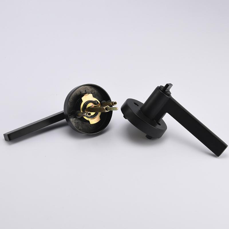  Zinc Alloy Matte Black Door Handle Lock, Keyed Entry Lever Lock  4