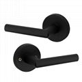 Matte Black door handle Modern slim Design door knob lock 1