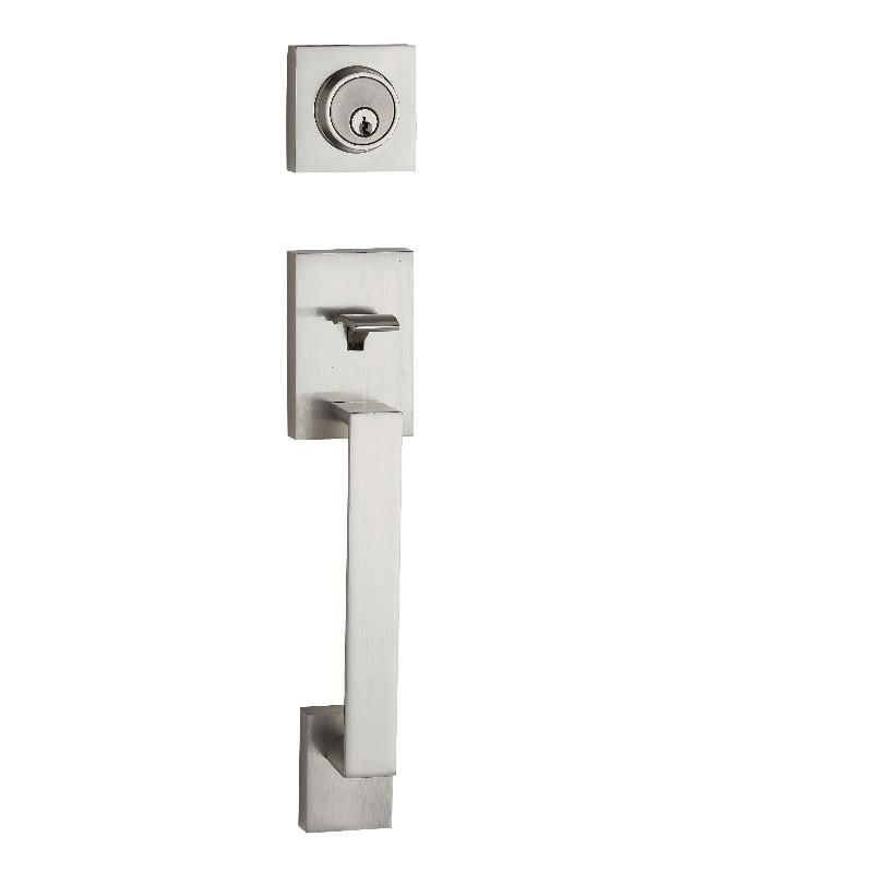 Modern Exterior Door Handle Set, Door Handle Lever and Single Cylinder Deadbolt 3