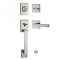 Front Door Entry Handle Set lock with Single Cylinder Deadbolt and  Handle Lever