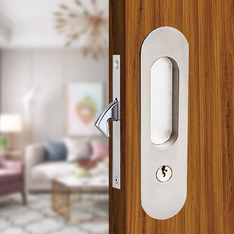 Furniture Hardware, Sliding Door Mortise Lock Set Invisible Recessed Handle 4