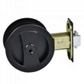 Keyed Pocket Sliding Door Lock, Invisible Recessed Handle, Furniture Hardware  2