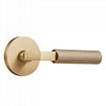 Contemporary Exterior Entry Door Lock, Knurled Door Lever Handle 2