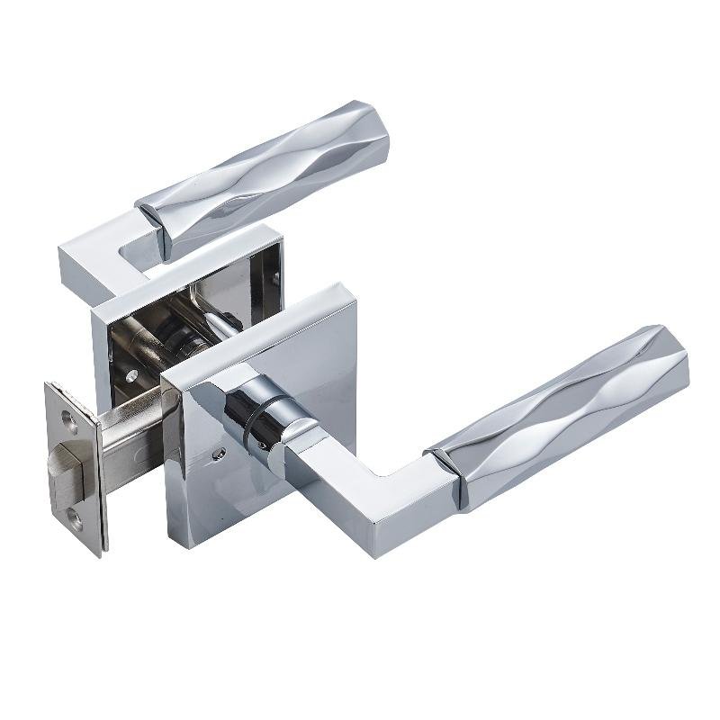 High Quality Zinc Alloy Privacy Door Handle,  Unique Diamond Knurled Door knob 3