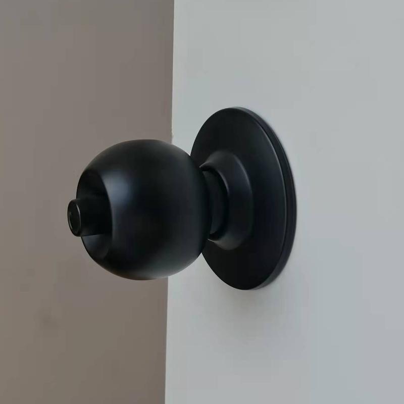 Matte Black Door Knobs with Lock and Keys, Interior/Exterior Knob for Entry   4