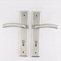 Long Plate Door Handle Lock Stainless Steel Lever Set, Contemporary Mortise Lock