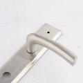 Long Plate Door Handle Lock Stainless Steel Lever Set, Contemporary Mortise Lock 5