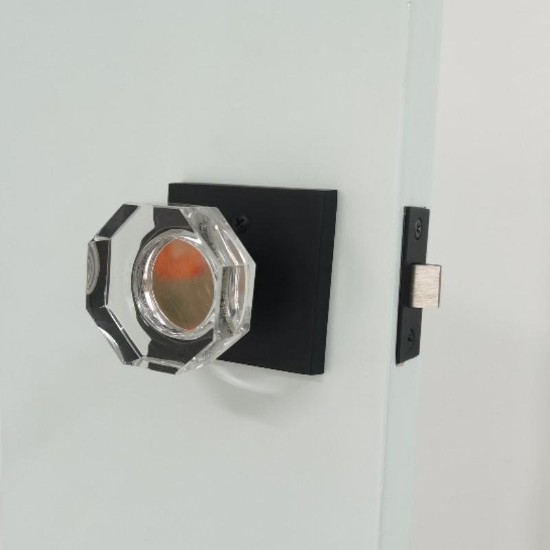  Clear Glass Crystal Door Knobs Interior, Octagon Privacy Door Knobs 2