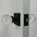 Passage Round Crystal Door Knobs with Matte Black Square Rosette 2