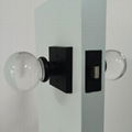 Passage Round Crystal Door Knobs with Matte Black Square Rosette