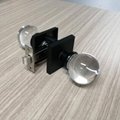 Passage Round Crystal Door Knobs with Matte Black Square Rosette