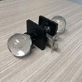 Passage Round Crystal Door Knobs with Matte Black Square Rosette 4