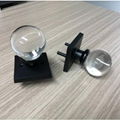 Passage Round Crystal Door Knobs with Matte Black Square Rosette 5