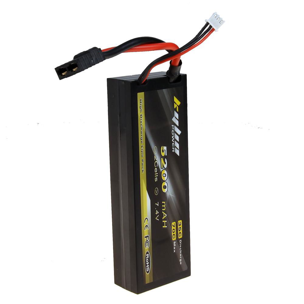 Lipo Rc Car Battery 5200mAh 7.4V 11.1V 35C Lithium Polymer Battery Hard Case 2