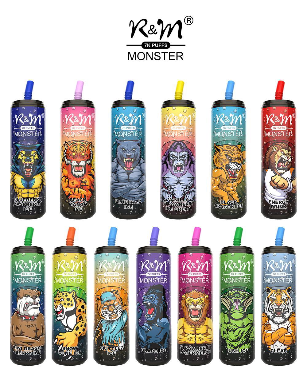 R&M Monster 7000 puffs cola shape with lanyard disposable vape 