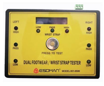 Dual Footwear and Wrist Strap Tester and screen, 001-6506